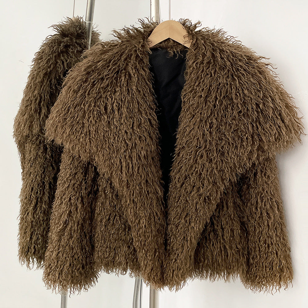 Manteau En Faux Fourrure Boucles Cozy Sofia Amoretti Éthique Pour Femme Élégant Doux Et Chaud Pour Hiver