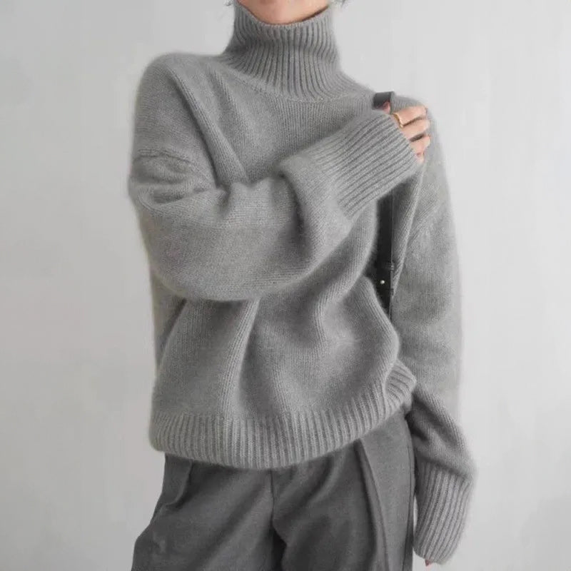 Sofia Amoretti Melfi Pull Tricoté Col Roulé Décontracté Avec Manches Longues Et Silhouette Fluide