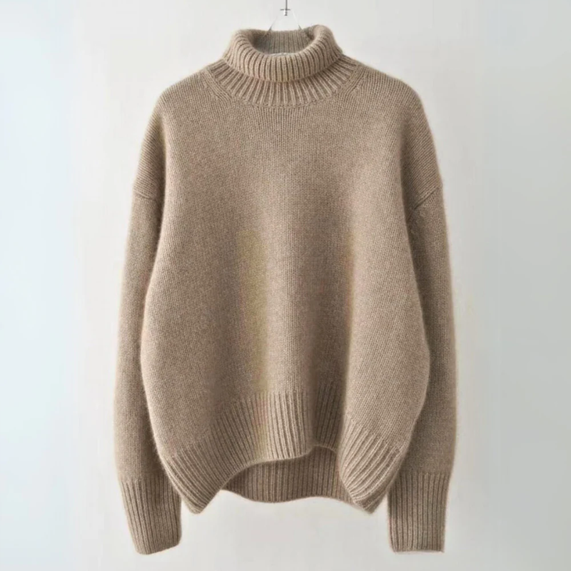 Pull Col Roulé En Tricot Doux Pour Femme Avec Coupe Décontractée En Acrylique Automne Hiver