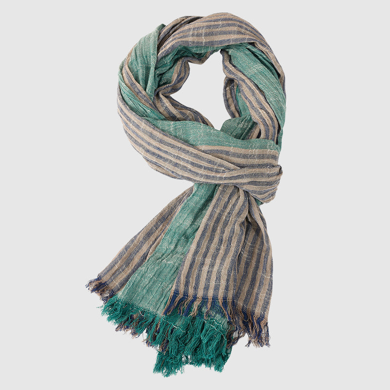 Écharpe Fine Et Légère À Rayures Avec Franges En Mélange De Viscose Doux Pour Le Printemps Été Polyvalente