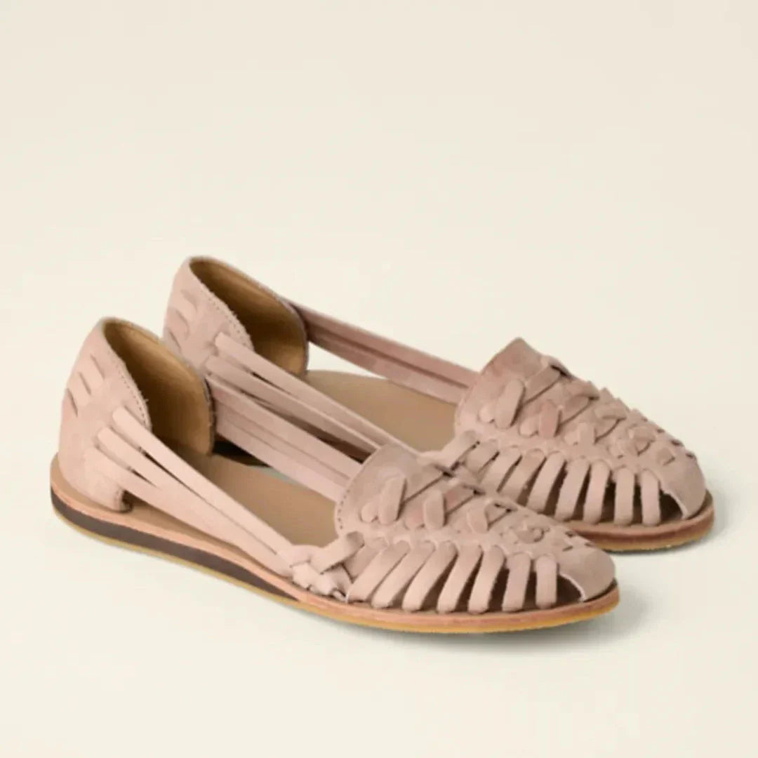 Solara Chaussures Plates Tissées À Bout Fermé Avec Semelle Rembourrée Pour Confort Toute La Journée