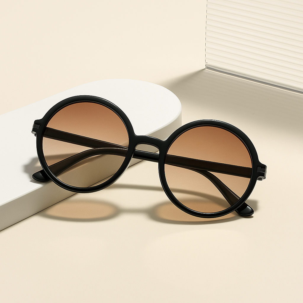 Lunettes Solstice Loop Ronde Vintage Acétate Écaille Tortue Lentilles Dégradées Chaudes Protection UV