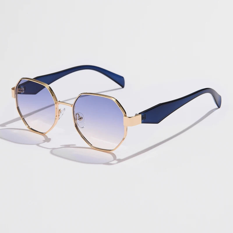 Solstice Octo Shades Lunettes Polygonales À Monture Fine En Métal Teinte Sombre UV Protégée Pour Allure Audacieuse