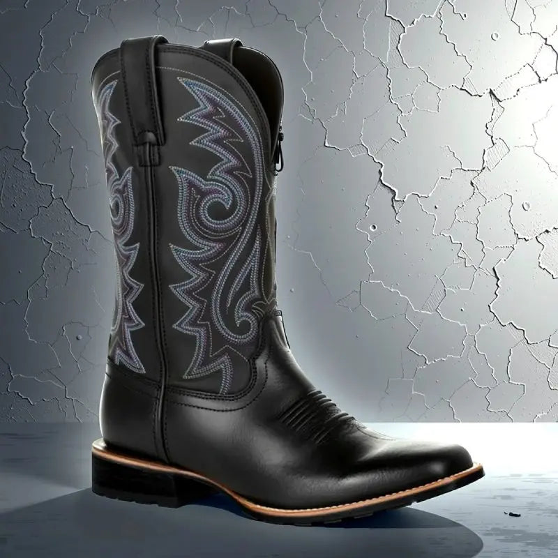 Bottes Cowboy Pour Femme À Pointe Carrée En PU Élégantes Et Confortables Style Western