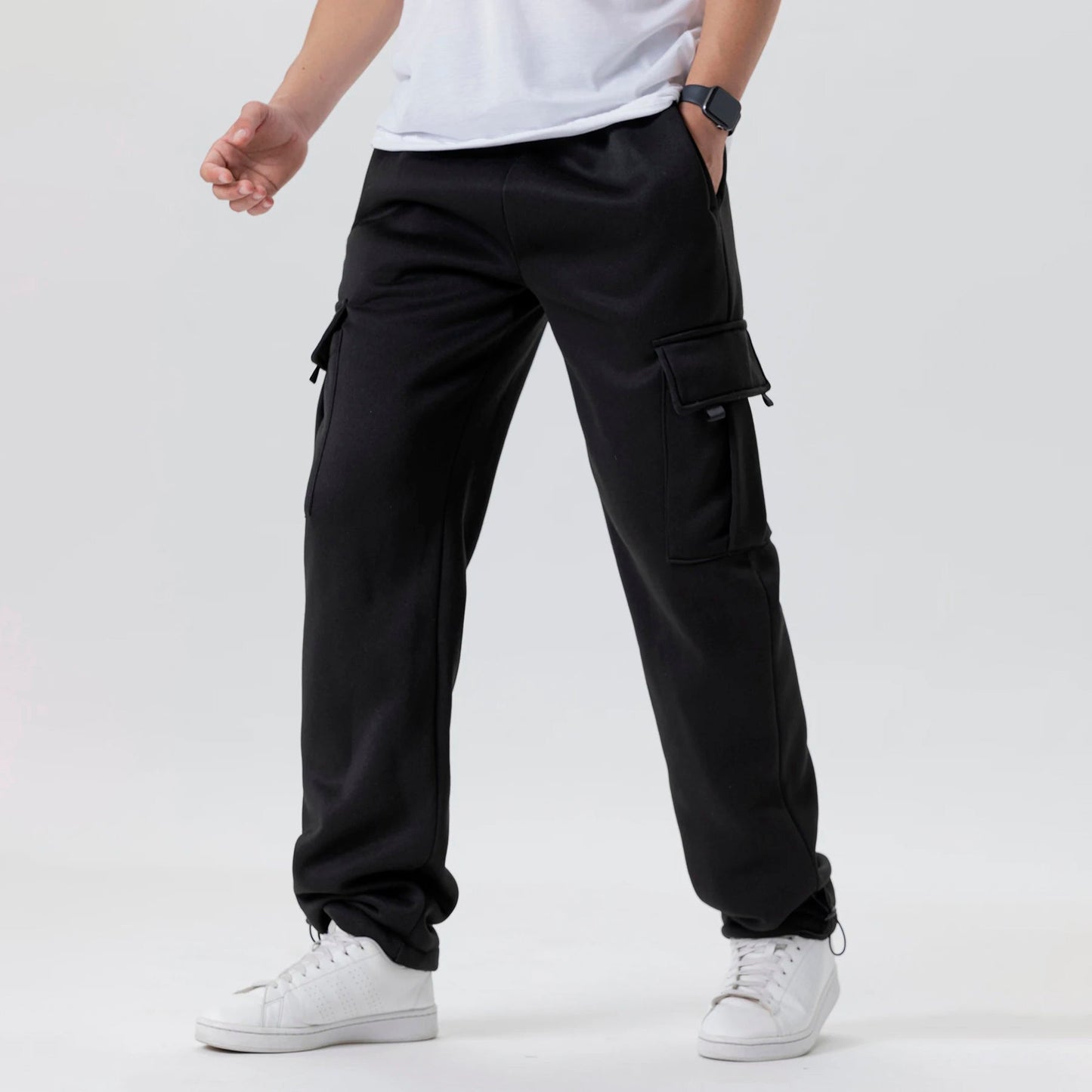 Amawinc Pantalon Jogger Thermique Streetwear Pour Homme Avec Poches Cargo Isolé Pour Temps Froid