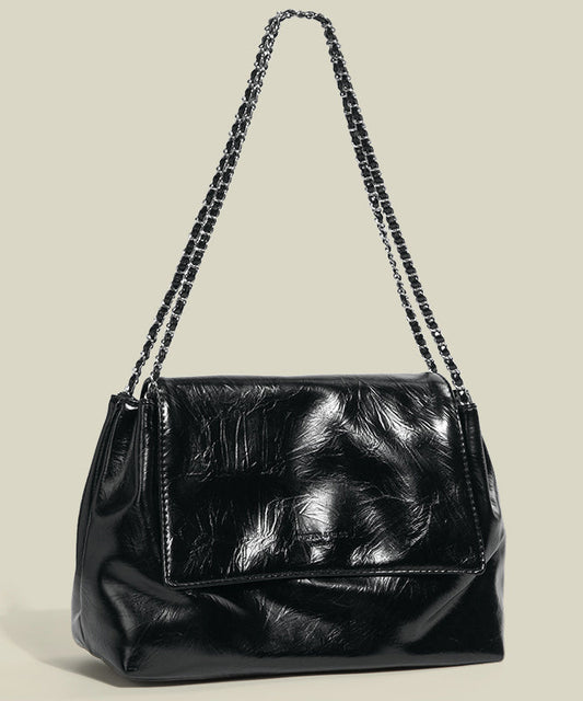 Sac à rabat en similicuir noir solide et durable - Amawinc