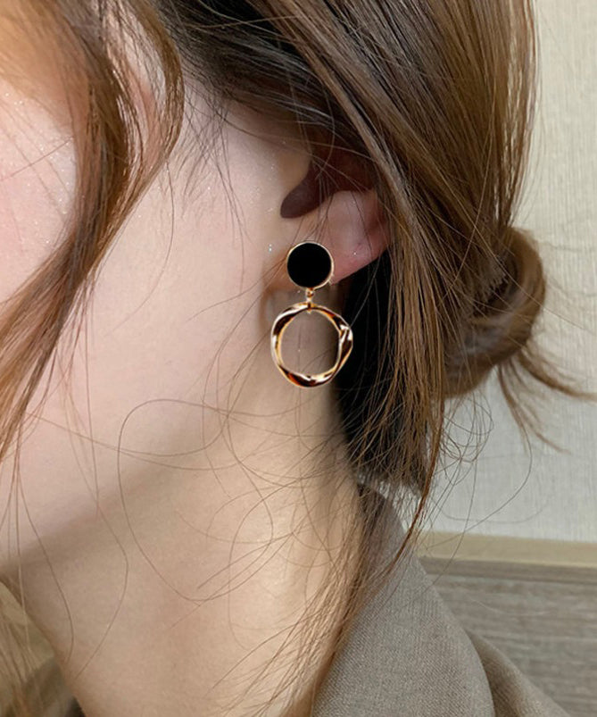 Boucles d'oreilles pendantes élégantes en cuivre doré - Amawinc
