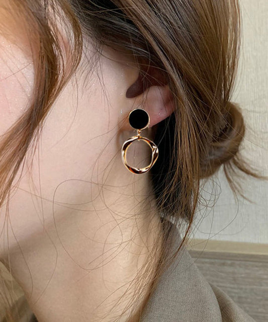 Boucles d'oreilles pendantes élégantes en cuivre doré - Amawinc