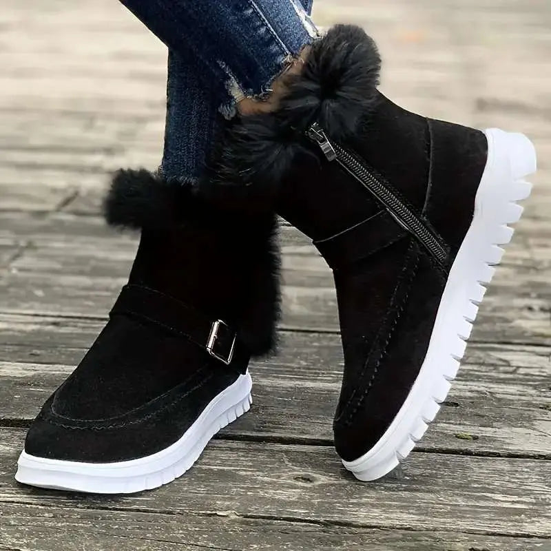 Bottes D Hiver Pour Femmes Élégantes Et Chaudes Avec Semelle Plate Et Silhouette Moderne Confort Absolu