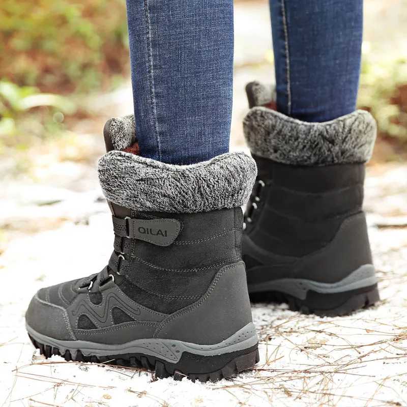 Bottes D'Hiver Pour Femmes En Suède Tige En Cuir De Vache Chaudes Confortables Élégantes