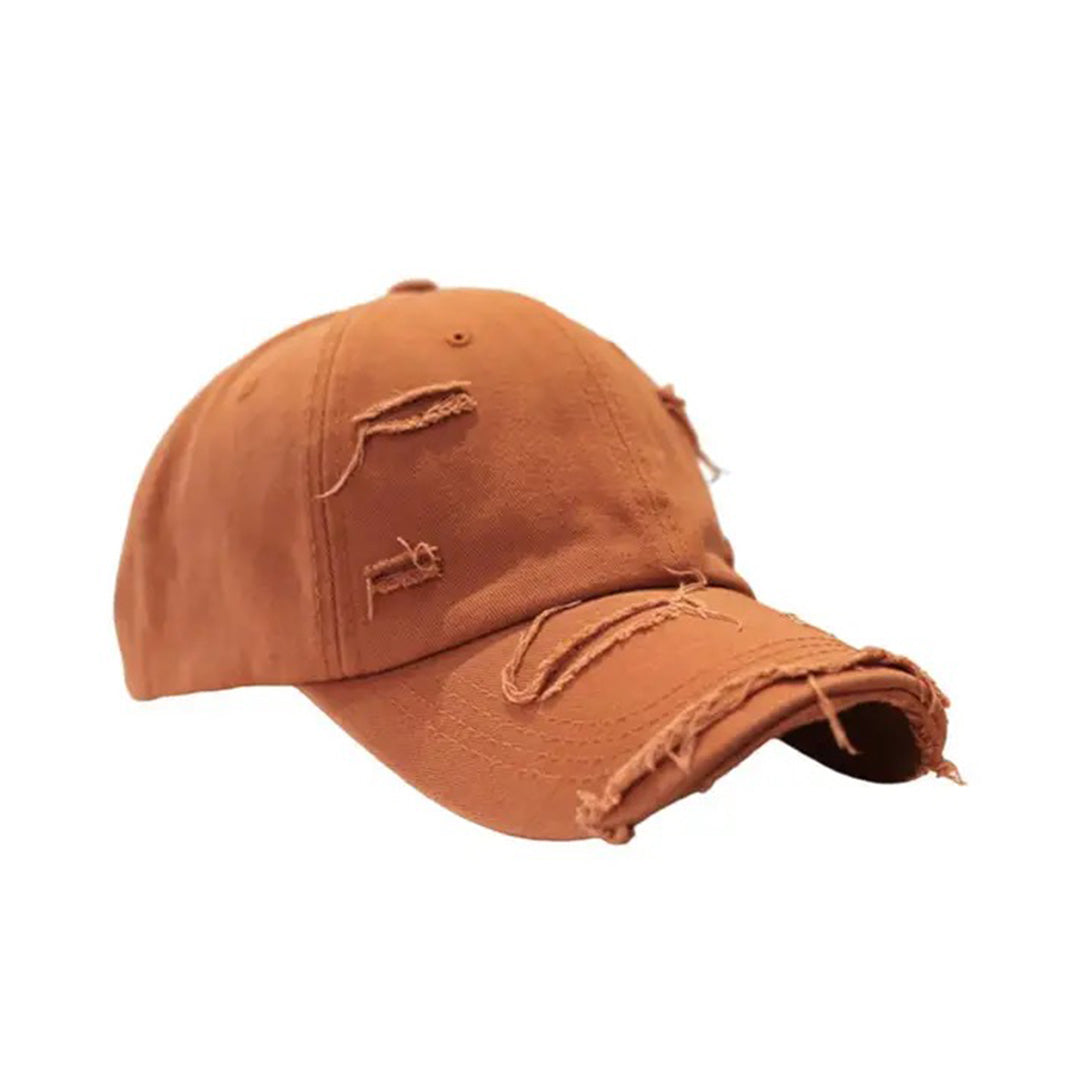 Casquette De Baseball Vintage Déchirée Avec Doublure Intégrée Pour Une Structure Robuste Et Visière Résistante