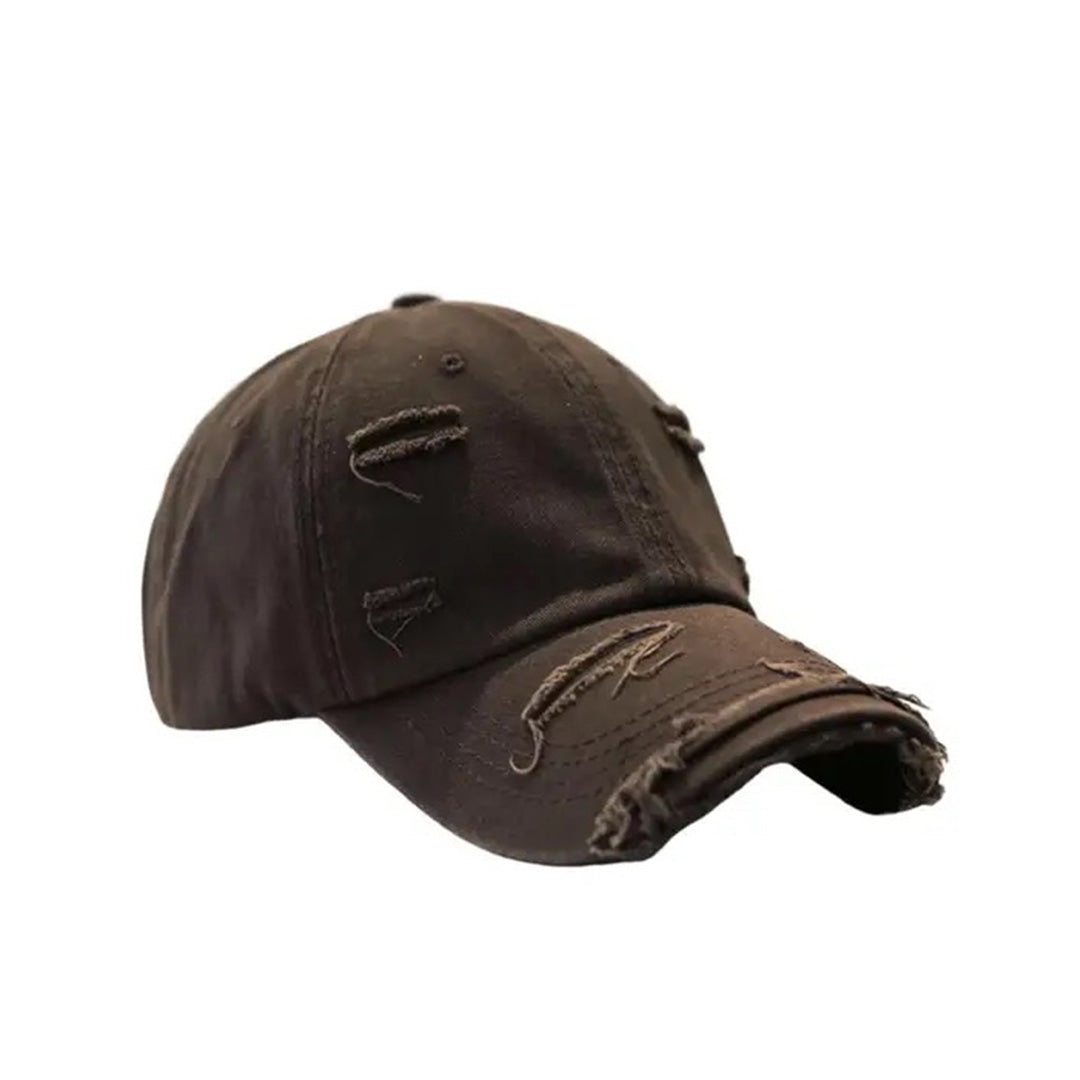 Casquette De Baseball Vintage Déchirée Avec Doublure Intégrée Pour Une Structure Robuste Et Visière Résistante