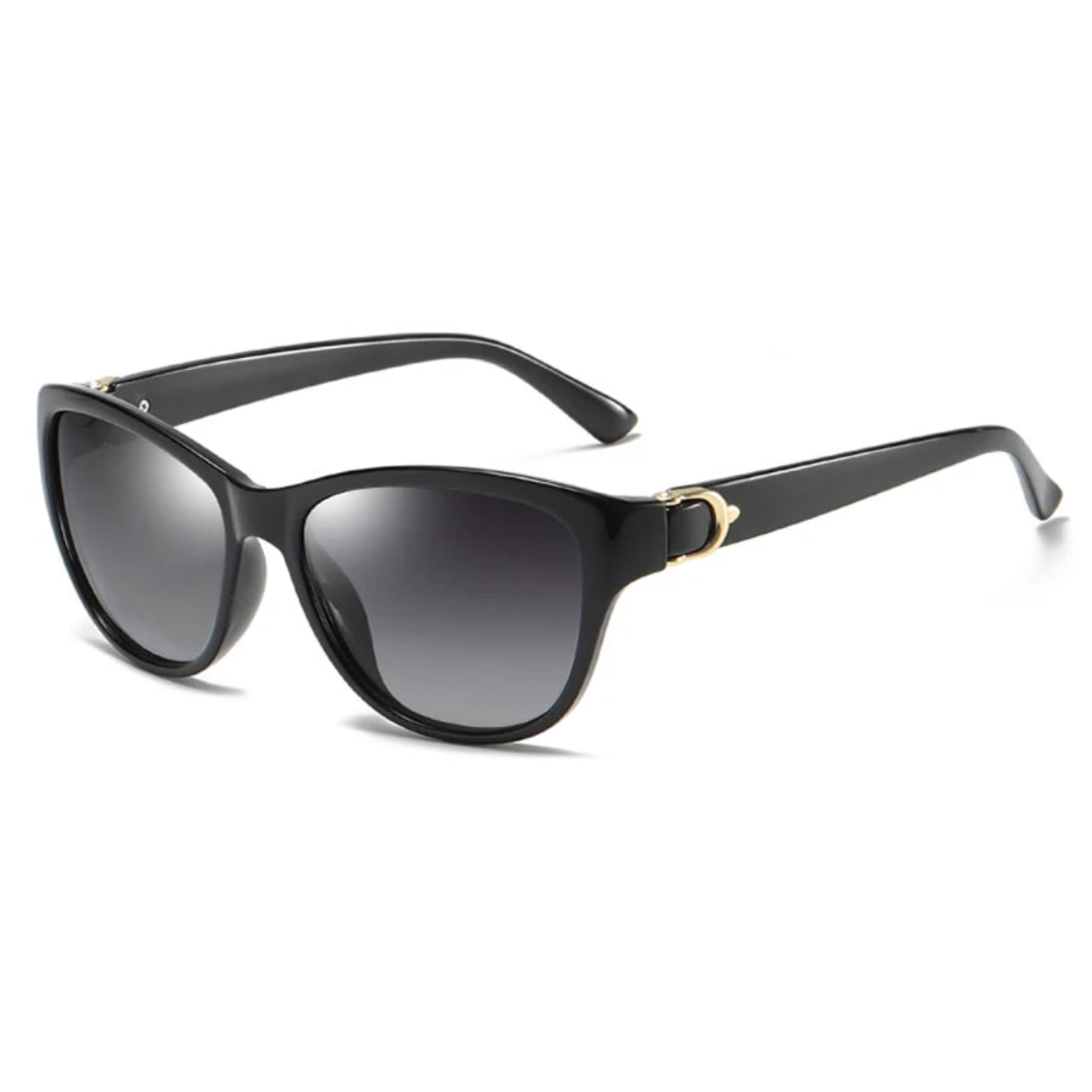 Lunettes De Soleil Verona Teintées Cat Eye En Acétate Avec Accents Or Lentilles Dégradées Ultra Légères Unisexes
