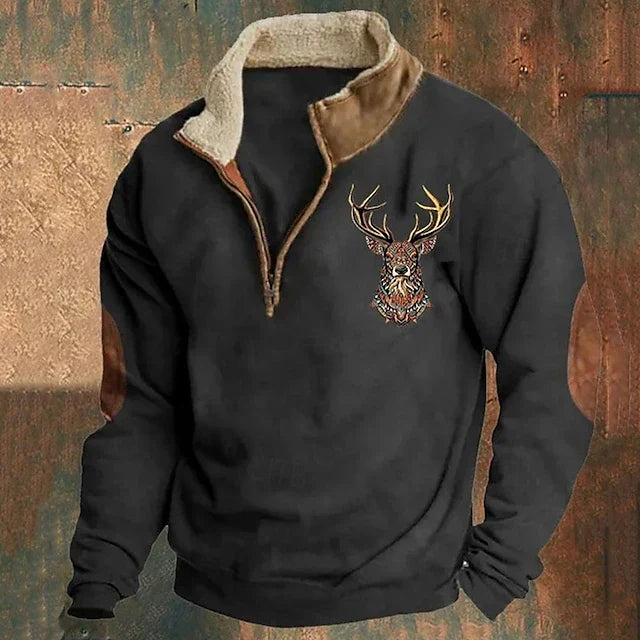 Bequemer Herrenpullover mit 1/4-Reißverschluss – warm & bequem