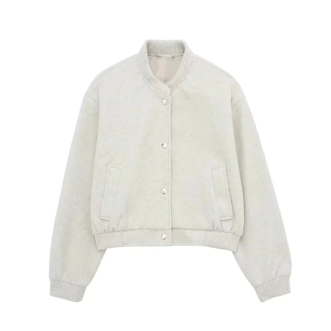 Avelena Cropped Bomber Jacket