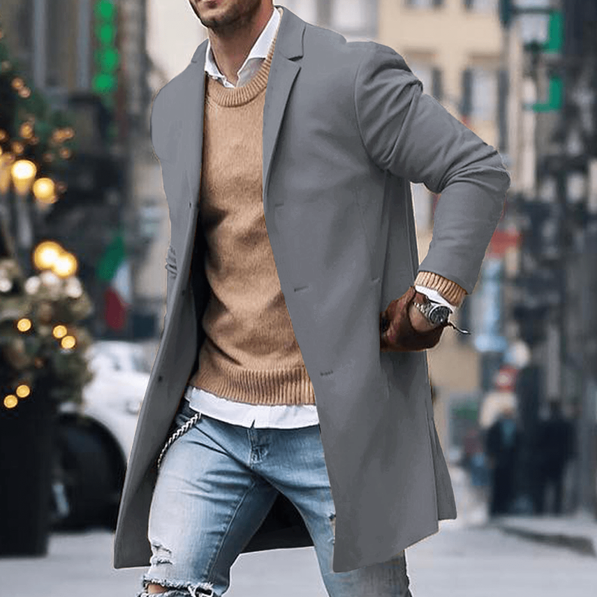 Manteau Long Classique Pour Homme Style Rue Amawinc Couture Intemporelle Pour Une Garde Robe Hivernale Moderne