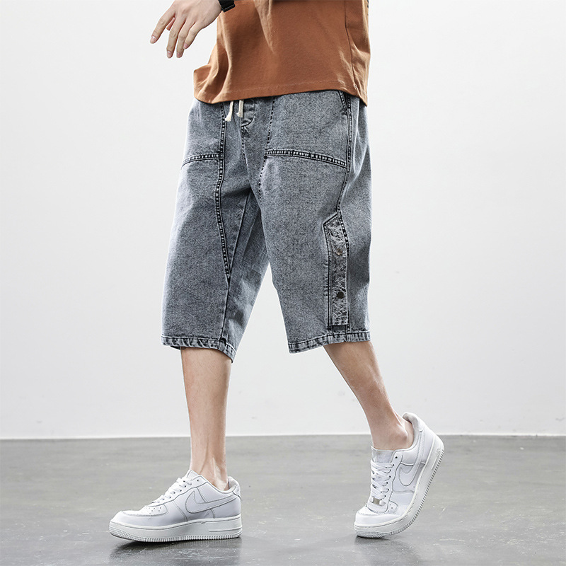 Shorts Denim Takeshi Décontractés Avec Lavage Vintage Et Taille À Cordon Style 5 Poches Longueur Mi Mollet