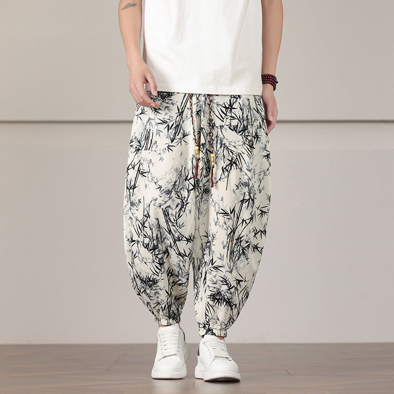 Takumi Joggers Imprimé Bambou Léger Avec Cordon Réglable Et Poignets Élastiques Coupe Fuselée
