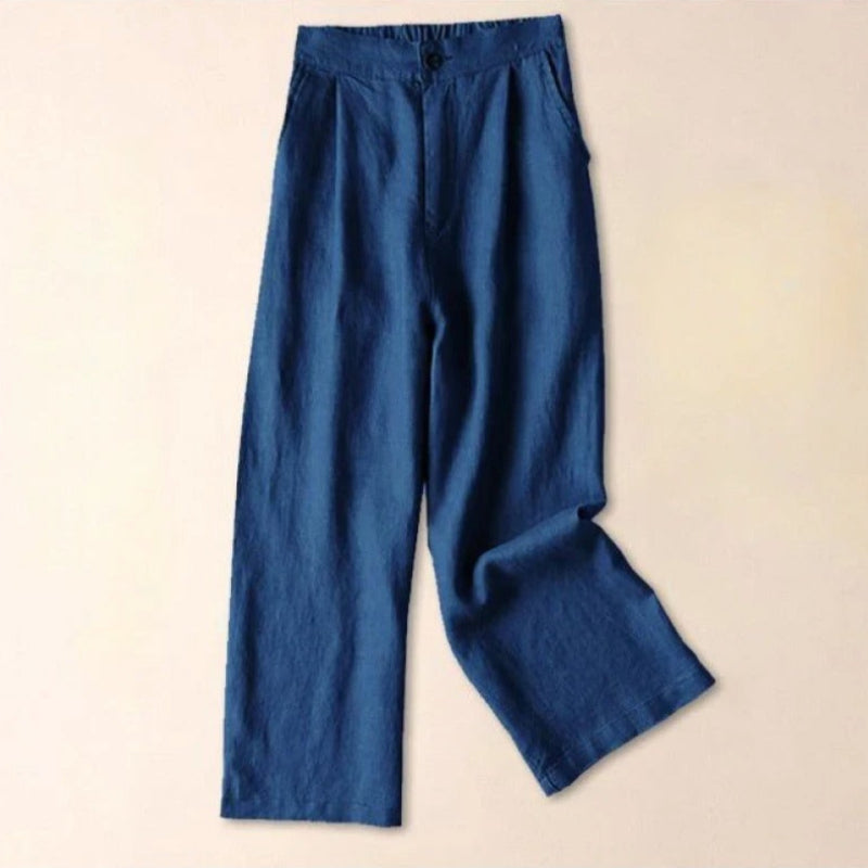 Pantalon Tencel et Lin Premium À Coupe Décontractée Avec Poches Latérales Pour Un Style Sophistiqué Et Confortable