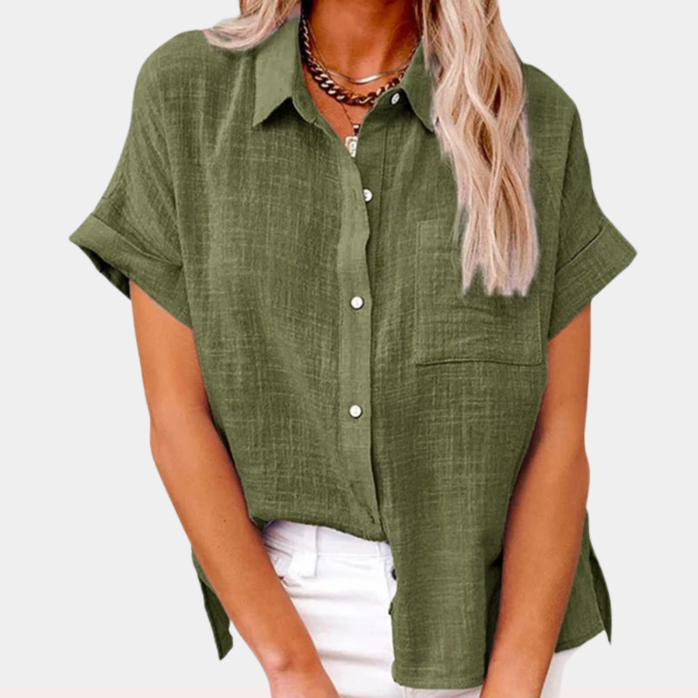 Bella Blouse à Boutons Été Confort Léger Idéale pour le Travail et les Sorties en Plein Été