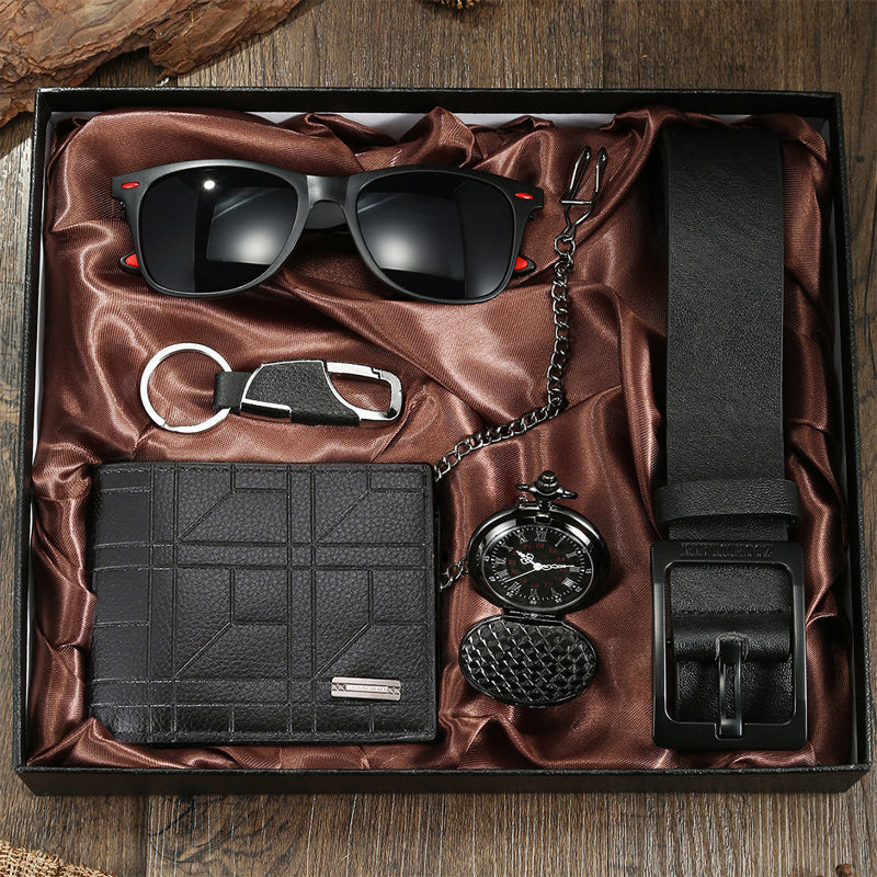 Freddie Embossed Bifold Wallet 5 in 1 Gift Set | Geometric Wallet Set - Amawinc