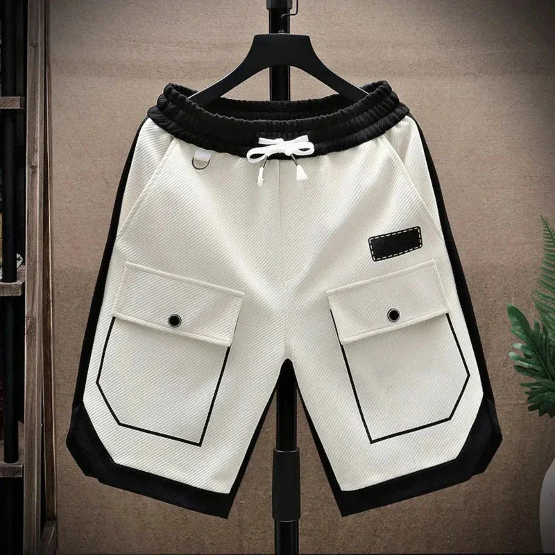 Shorts Cargo Waylynn Theo Pour Homme Avec Bordure Contrastée Taille Élastique Et Poches Frontales Doubles