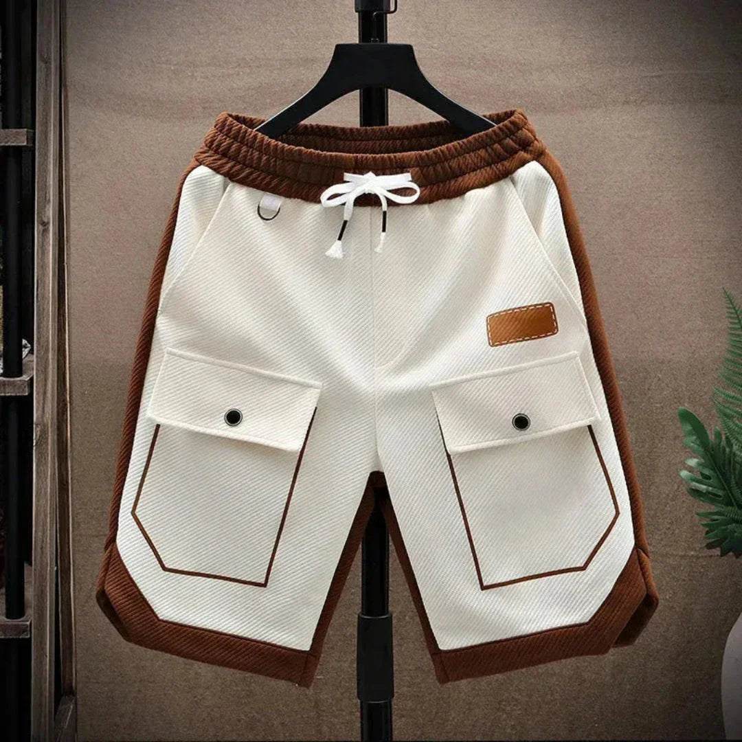 Shorts Cargo Waylynn Theo Pour Homme Avec Bordure Contrastée Taille Élastique Et Poches Frontales Doubles