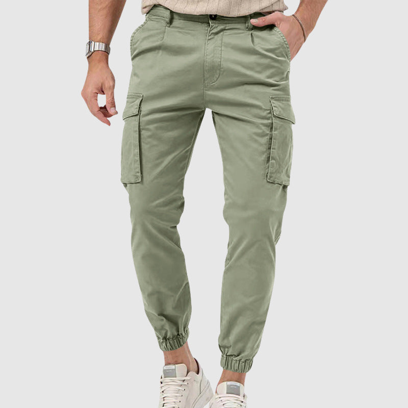 Pantalon Cargo Actif Theodore Willow Homme Mi Hauteur Coupe Droite Poches Multiples Tissu Respirant Sans Repassage