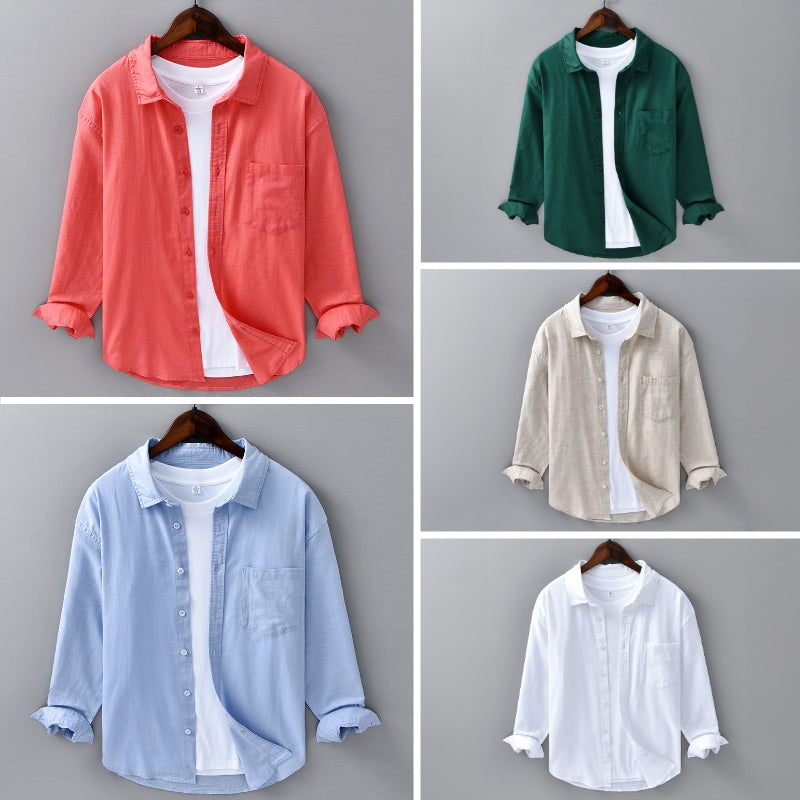 Chemise En Lin Azur Theodore Willow Avec Poche Poitrine Pour Été Décontractée Et Élégante