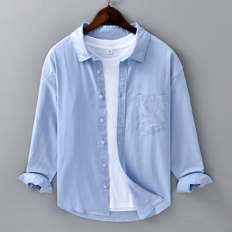 Chemise En Lin Azur Theodore Willow Avec Poche Poitrine Pour Été Décontractée Et Élégante
