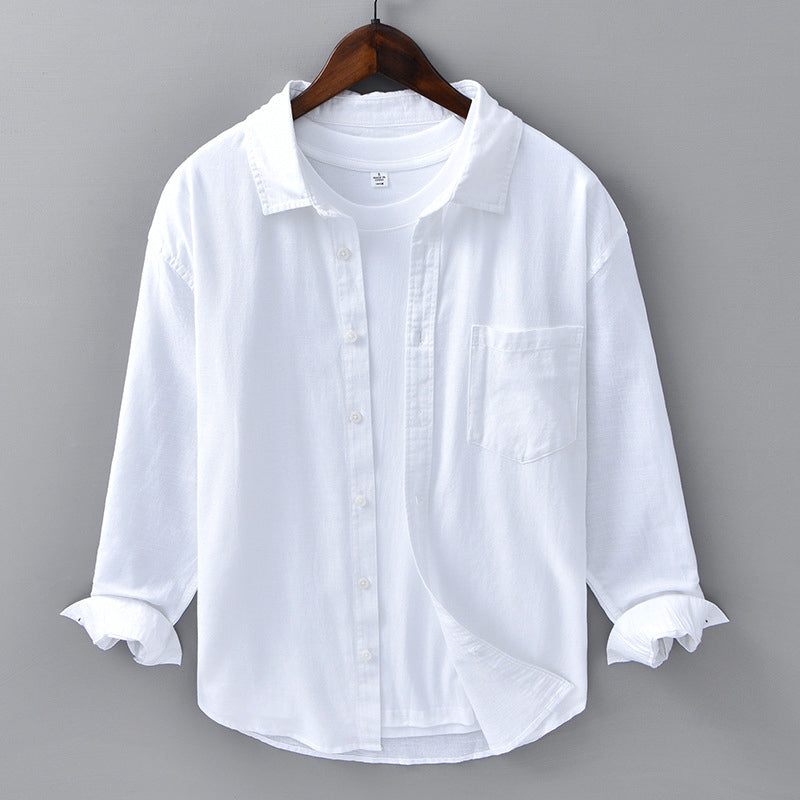 Chemise En Lin Azur Theodore Willow Avec Poche Poitrine Pour Été Décontractée Et Élégante