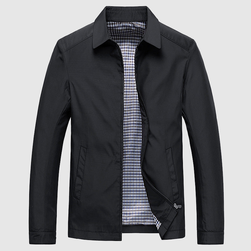 Veste Harrington Homme Col Zip Devant Coupe Regular Marine Décontractée Et Polyvalente
