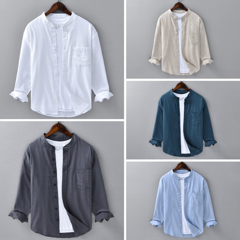 Chemise En Lin Décontractée Theodore Willow Avec Poche Poitrine Disponible En Plusieurs Couleurs