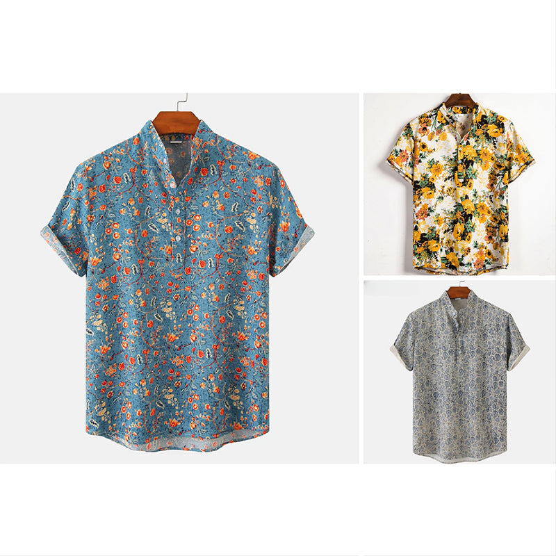 Chemise Theodore Willow Coastal Bliss En Lin Avec Col Mandarin Pour Plage Et Style Décontracté