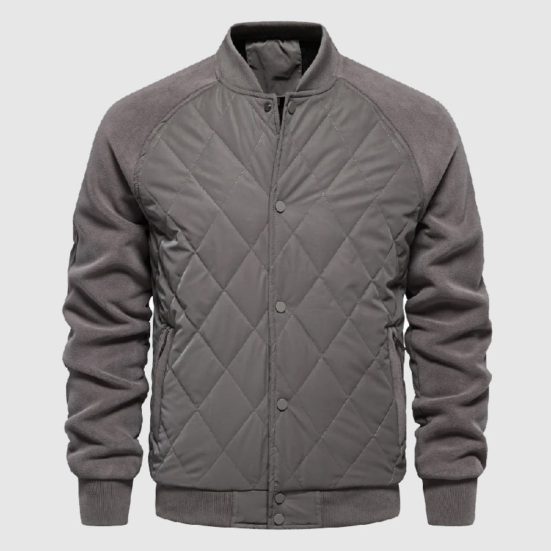 Theodore Willow Veste Bomber Molletonnée Avec Manches Polaires Boutonnée Et Détails Matelassés Style Sportif Et Chic