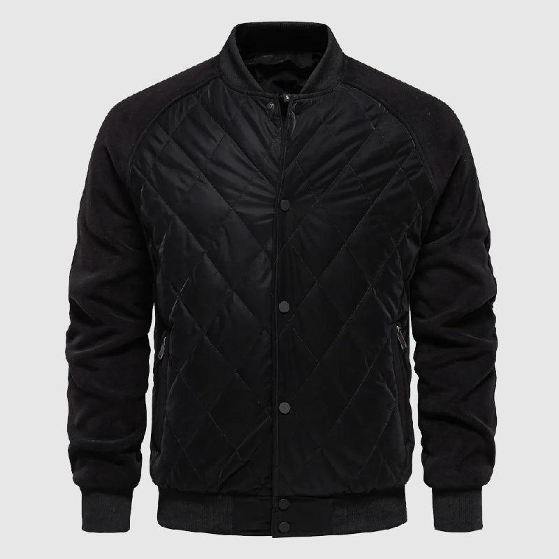 Theodore Willow Veste Bomber Molletonnée Avec Manches Polaires Boutonnée Et Détails Matelassés Style Sportif Et Chic