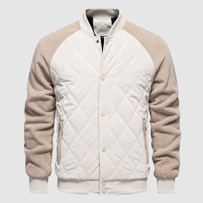 Theodore Willow Veste Bomber Molletonnée Avec Manches Polaires Boutonnée Et Détails Matelassés Style Sportif Et Chic
