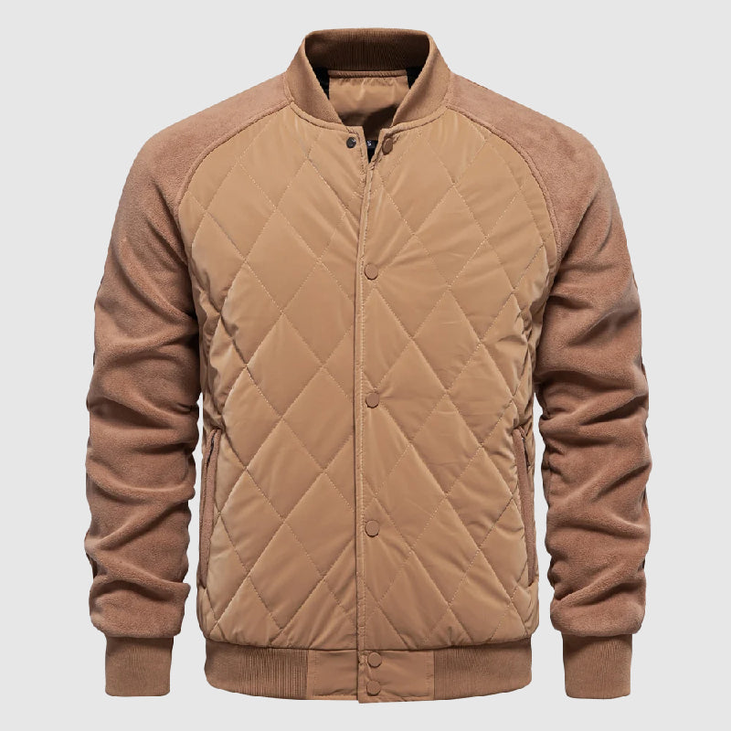 Theodore Willow Veste Bomber Molletonnée Avec Manches Polaires Boutonnée Et Détails Matelassés Style Sportif Et Chic