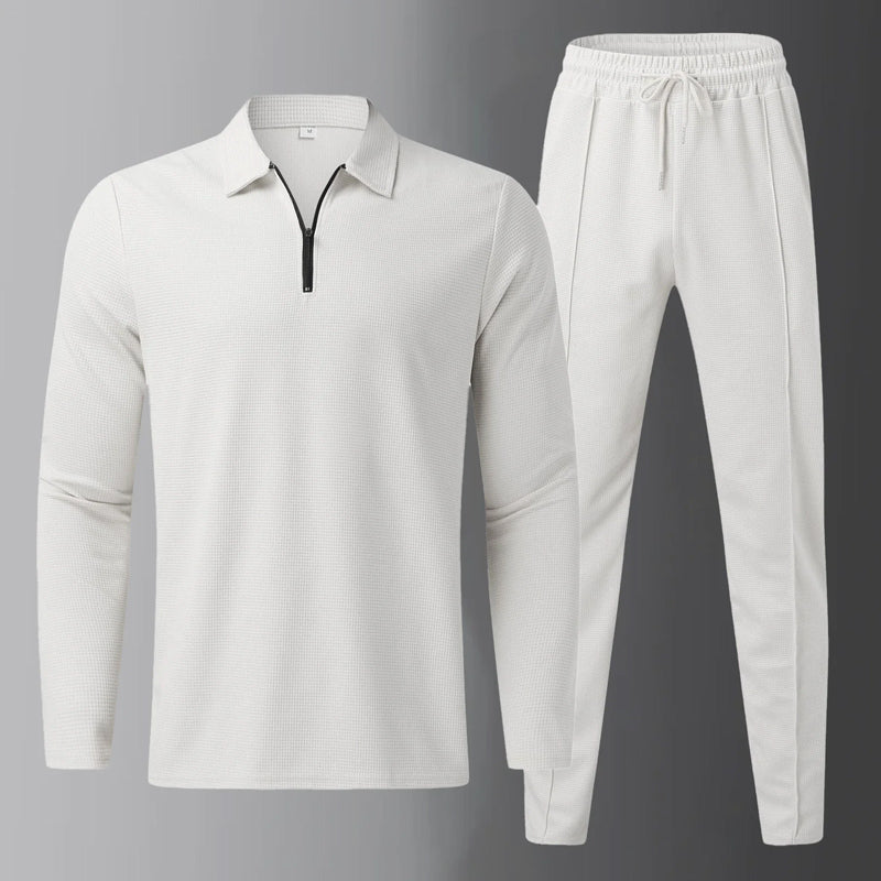 Ensemble Theodore Willow Pantalon À Cordon Et Chemise À Manches Longues Avec Col Classique Et Fermeture Éclair Partielle