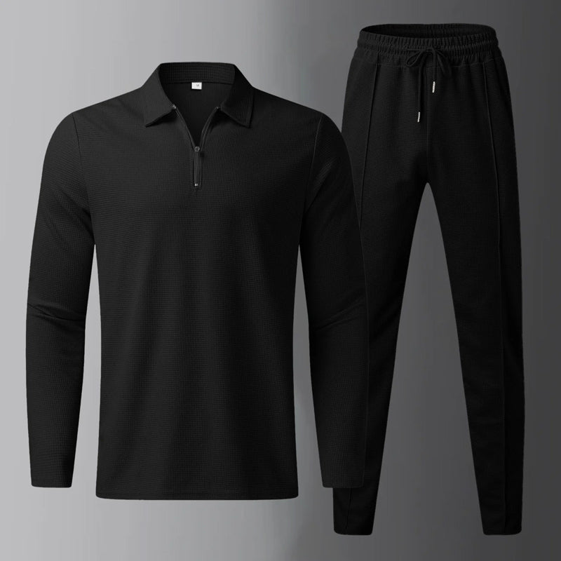 Ensemble Theodore Willow Pantalon À Cordon Et Chemise À Manches Longues Avec Col Classique Et Fermeture Éclair Partielle