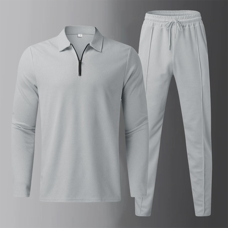 Ensemble Theodore Willow Pantalon À Cordon Et Chemise À Manches Longues Avec Col Classique Et Fermeture Éclair Partielle