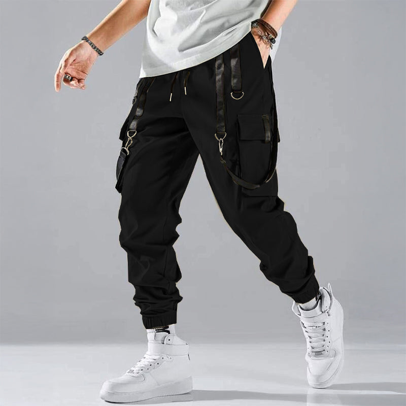 Theodore Willow Pantalon Cargo Lisbonne Streetwear Tactique Avec Poches Multiples Bretelles Harnais Et Détails Rebelles
