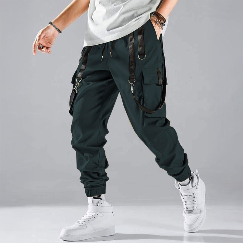 Theodore Willow Pantalon Cargo Lisbonne Streetwear Tactique Avec Poches Multiples Bretelles Harnais Et Détails Rebelles
