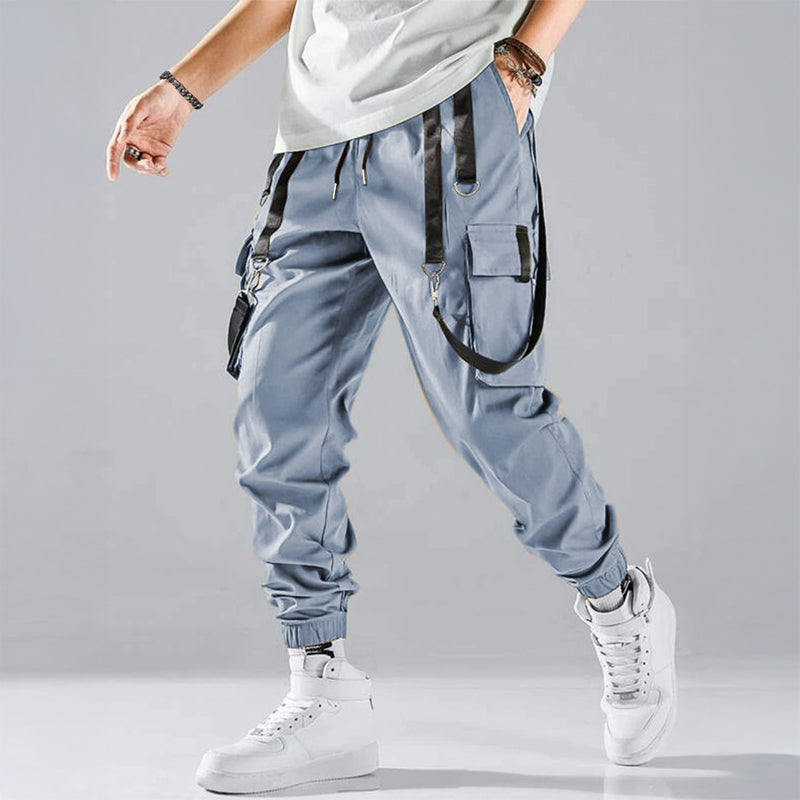 Theodore Willow Pantalon Cargo Lisbonne Streetwear Tactique Avec Poches Multiples Bretelles Harnais Et Détails Rebelles