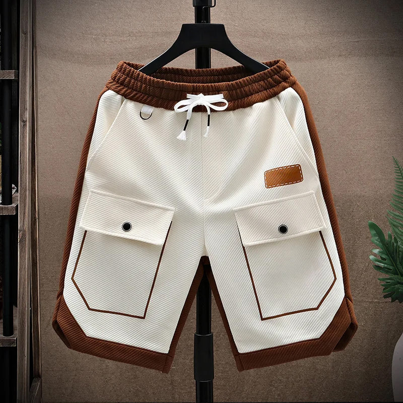 Shorts D'Été Amples Theodore Willow À Deux Couleurs Avec Poches Multiples Et Fermeture À Cordon