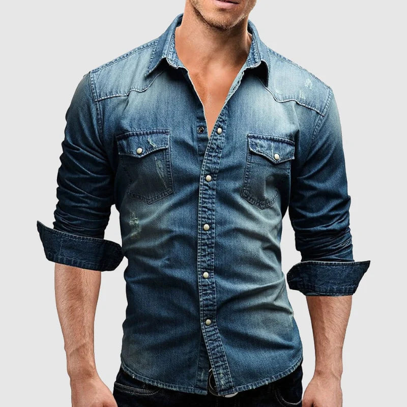 Chemise Slim Fit En Jean Pour Homme En Mélange Coton Doux Confort Respirant Et Style Toute L Année