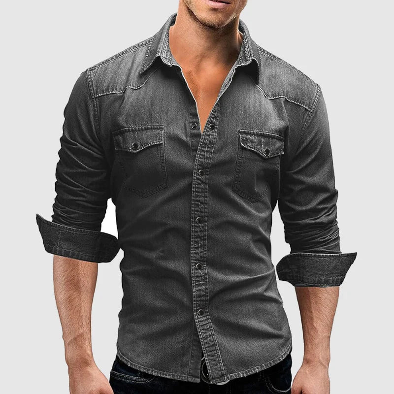 Chemise Slim Fit En Jean Pour Homme En Mélange Coton Doux Confort Respirant Et Style Toute L Année