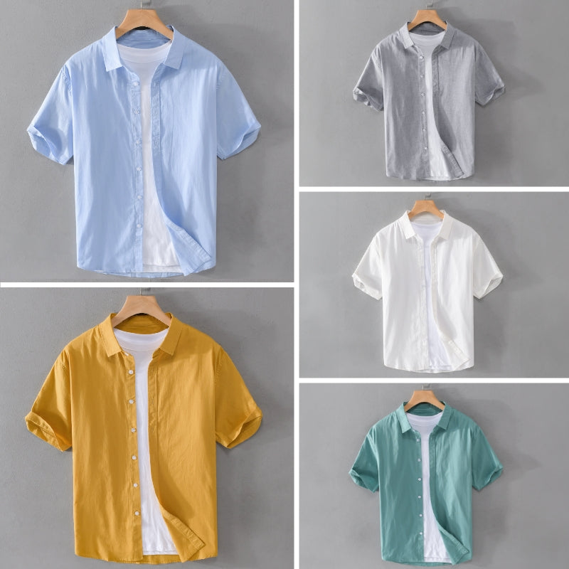 Chemise Femme Paradis En Coton À Manches Courtes Confort Décontracté Élégance Quotidienne