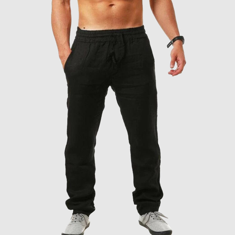 Pantalon Homme Décontracté En Mélange Lin Coton Riviera Mirage Pour Été Style Urbain Par Theodore Willow