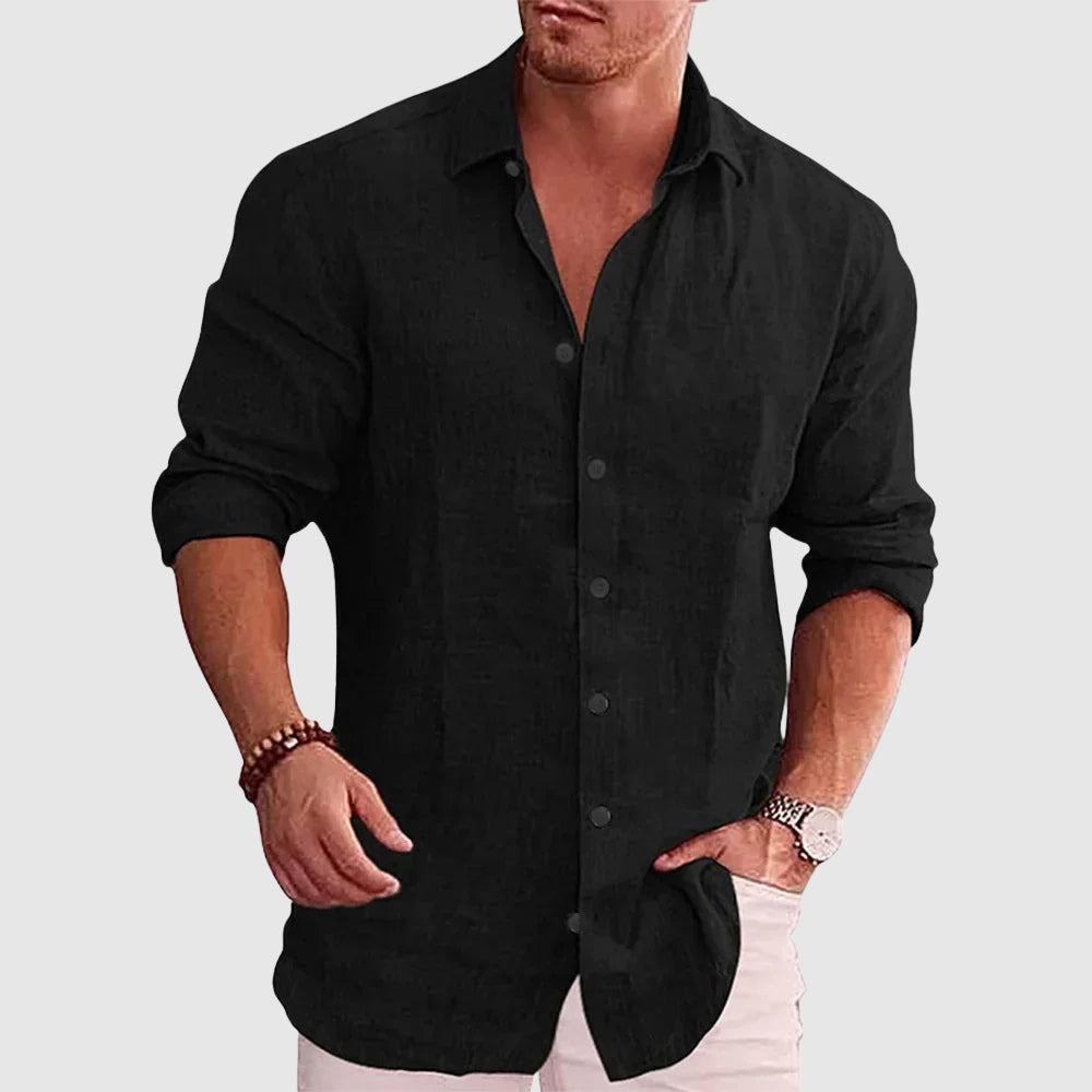 Chemise Theodore Willow en Lin Rustique et Coton Respirant Pour Un Style Décontracté Avec Texture Naturelle